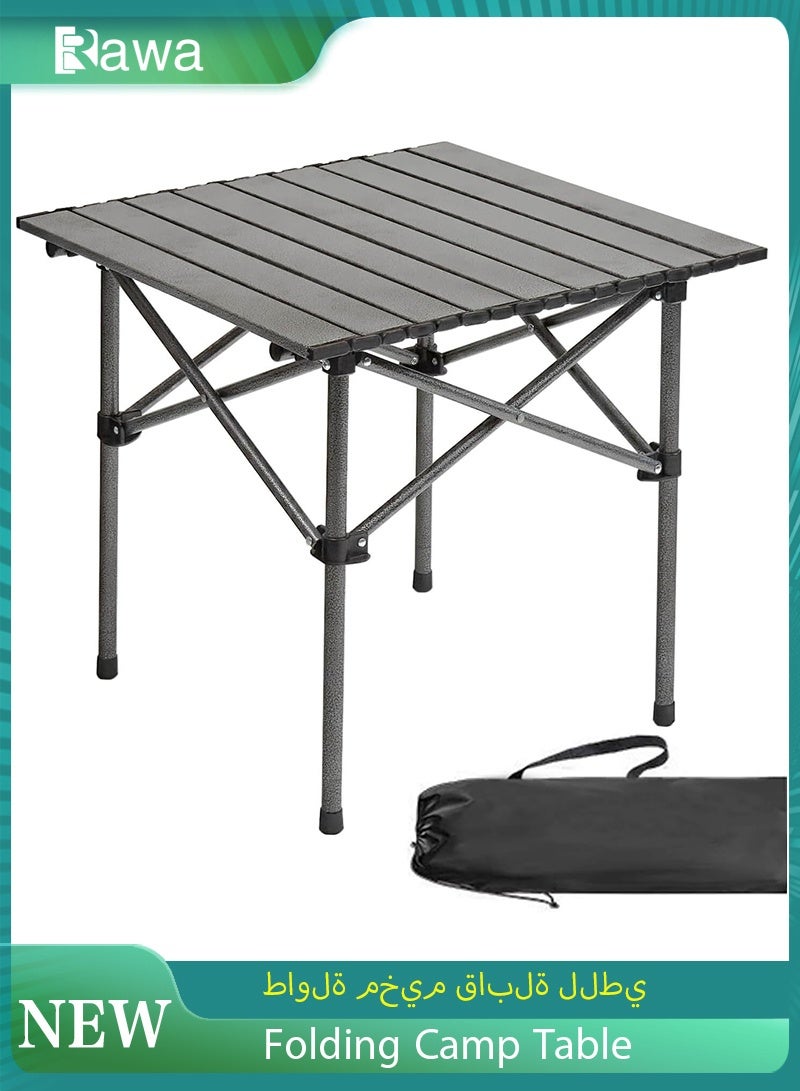 روعة طاولة تخييم قابلة للطي محمولة تتسع لـ 2-4 أشخاص طاولة قابلة للطي من الألومنيوم خفيفة الوزن مع حقيبة حمل للتخييم والمشي لمسافات طويلة والنزهات والشواء ورحلات الشاطئ وحفلات ما قبل المباريات - Image 1